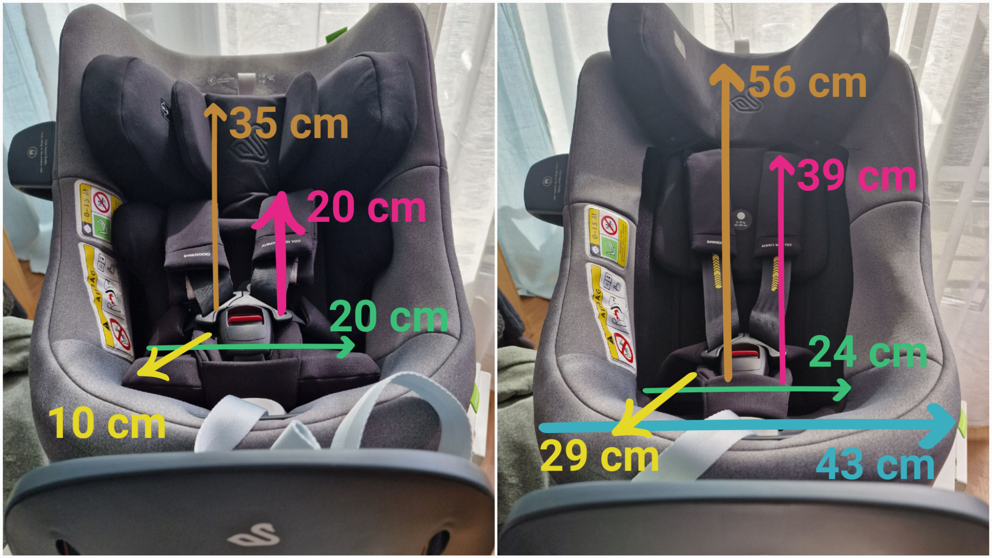 Swandoo Marie³ autosjedalica dimenzije